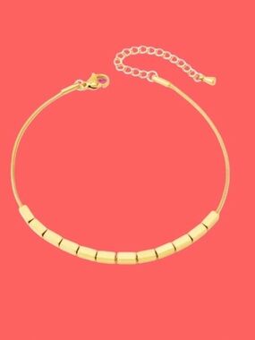 Square Charm Ankle Bracelet 8” to 10” ankle